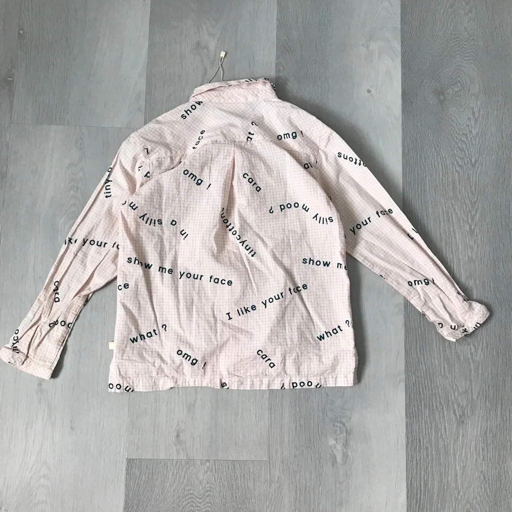 TINYCOTTONS KIDS PINK CHECK SHIRT SNAP BUTTON 8Y